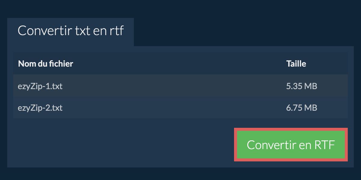 Convertir en RTF