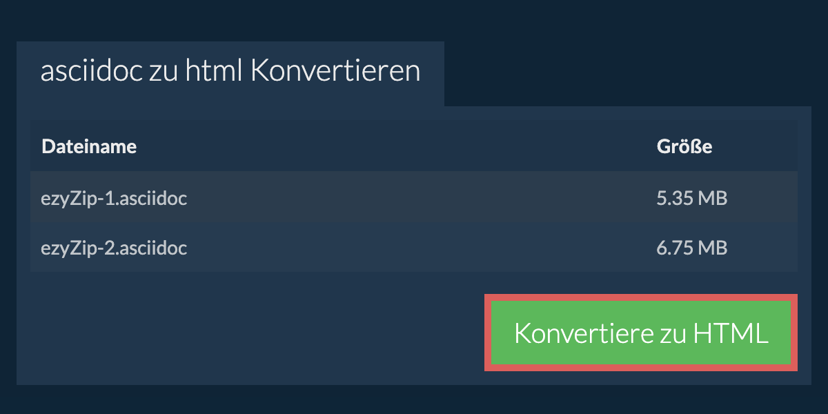 In HTML konvertieren