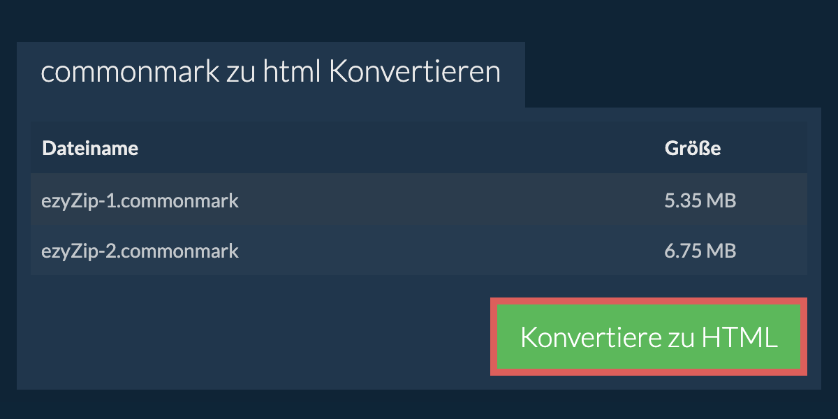 In HTML konvertieren