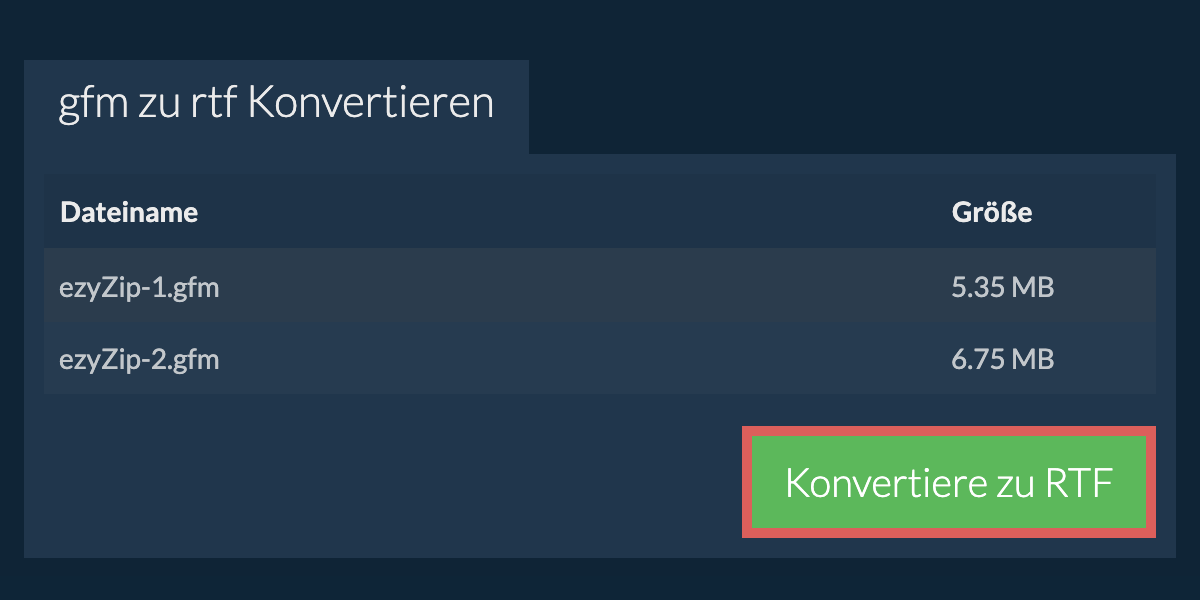 In RTF konvertieren