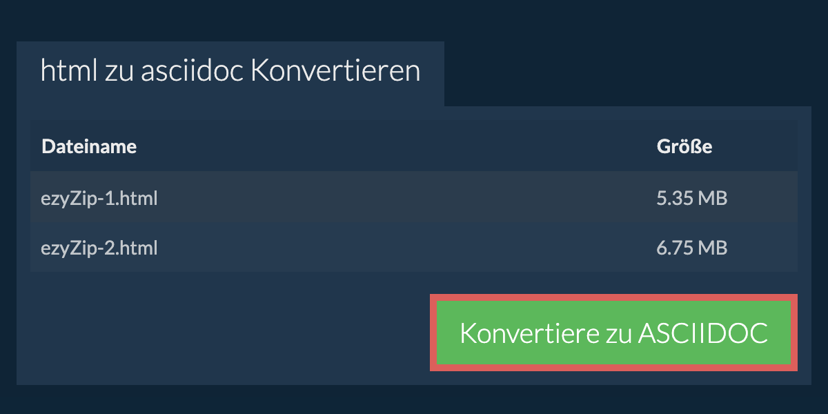 In ASCIIDOC konvertieren