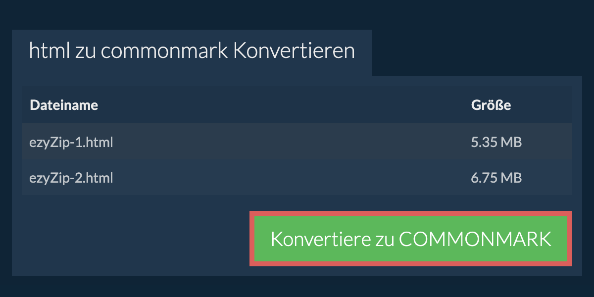In COMMONMARK konvertieren