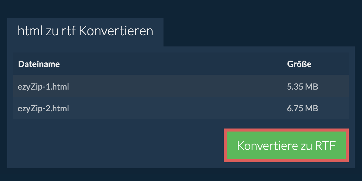 In RTF konvertieren