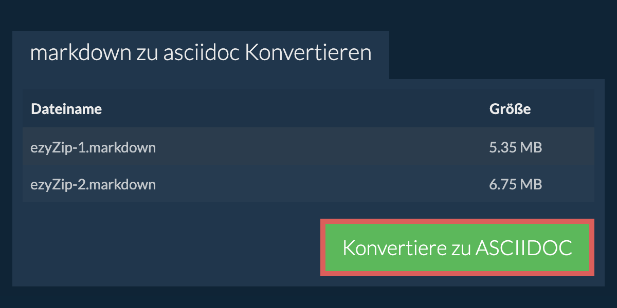 In ASCIIDOC konvertieren