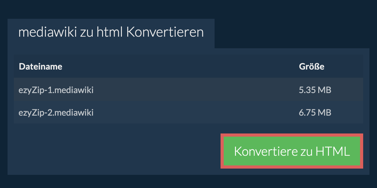 In HTML konvertieren