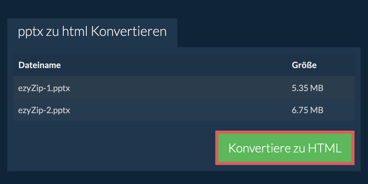 In HTML konvertieren