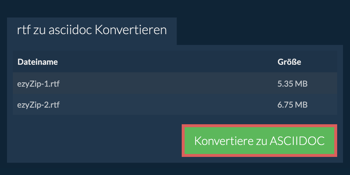 In ASCIIDOC konvertieren