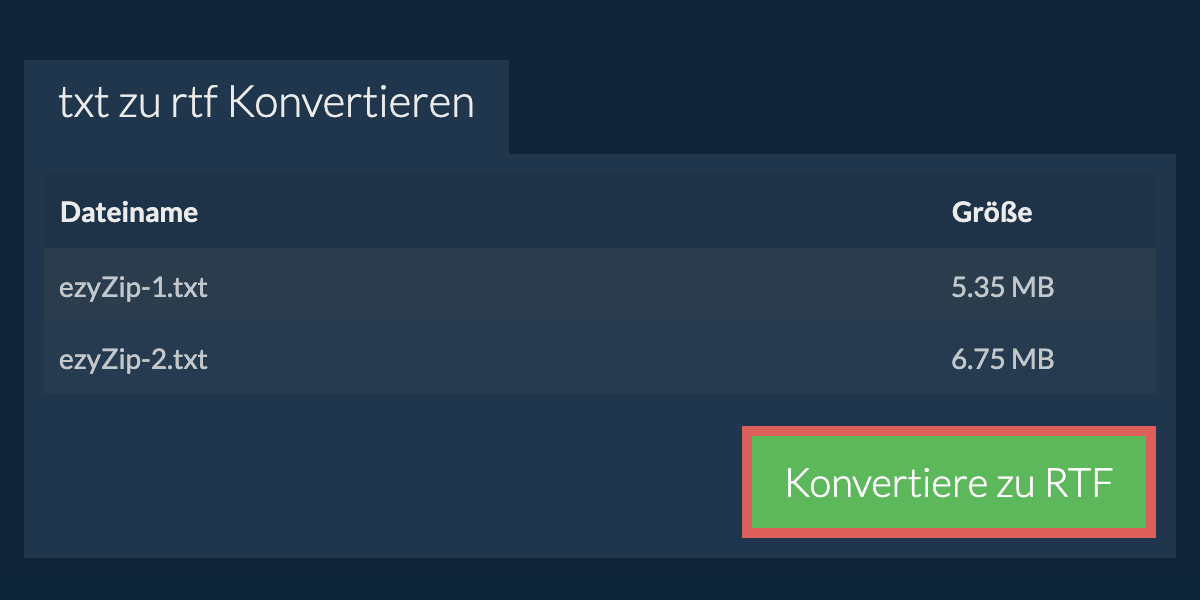 In RTF konvertieren