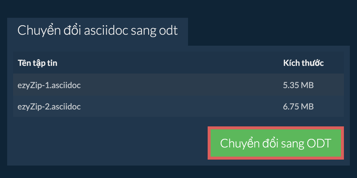 Chuyển đổi thành ODT