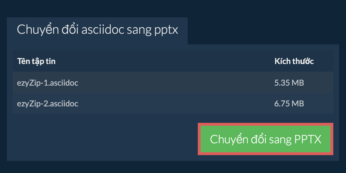 Chuyển đổi thành PPTX