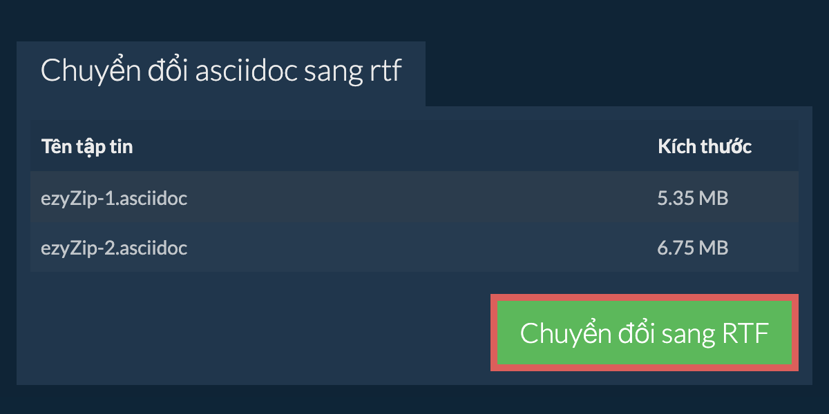 Chuyển đổi thành RTF