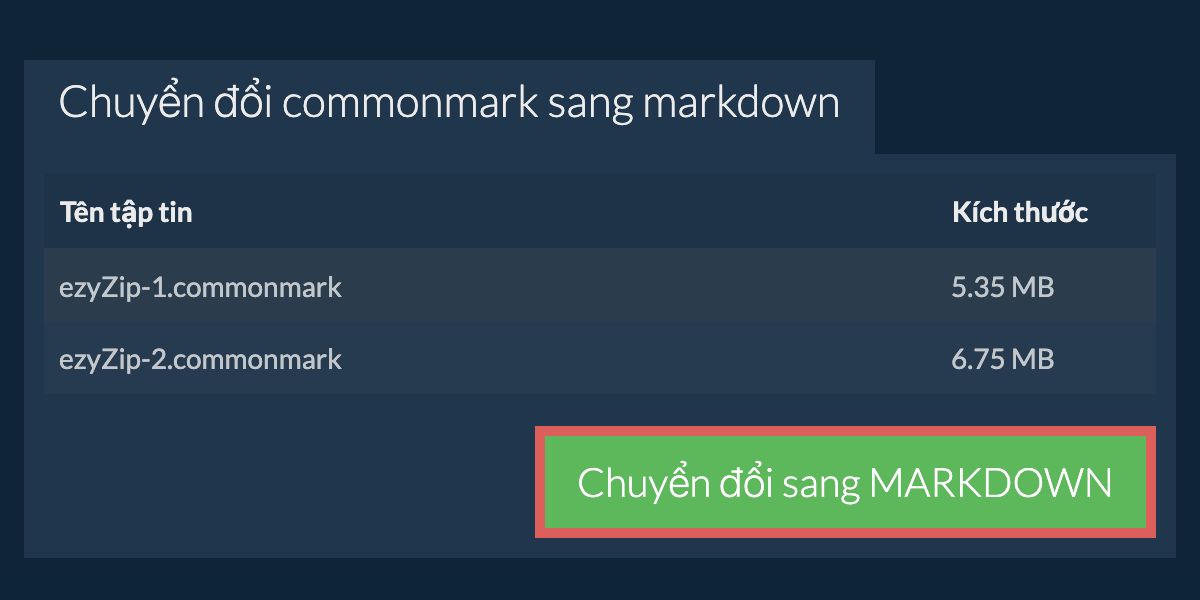 Chuyển đổi thành MARKDOWN