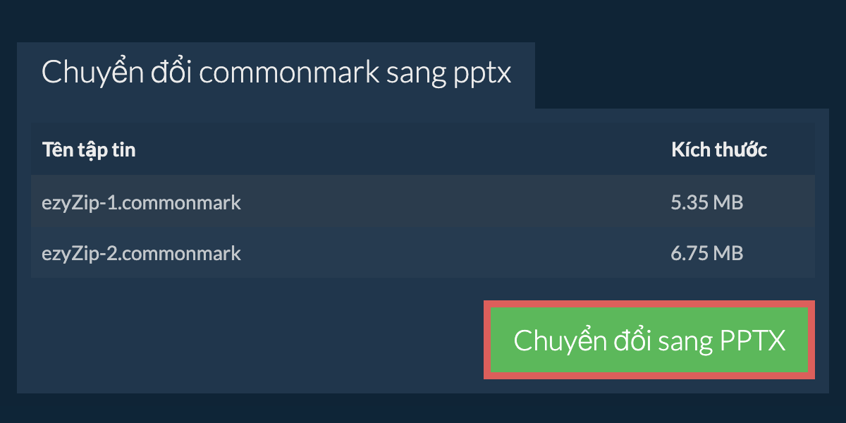Chuyển đổi thành PPTX