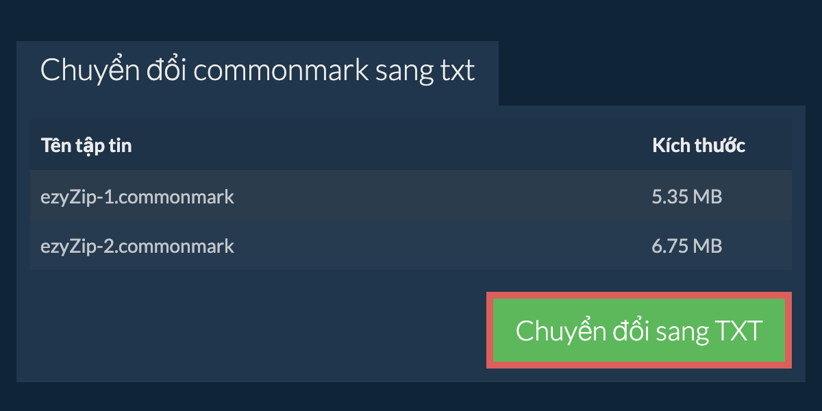 Chuyển đổi thành TXT