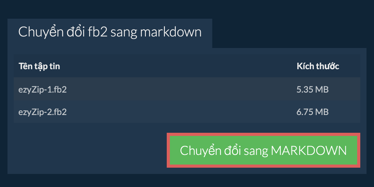 Chuyển đổi thành MARKDOWN