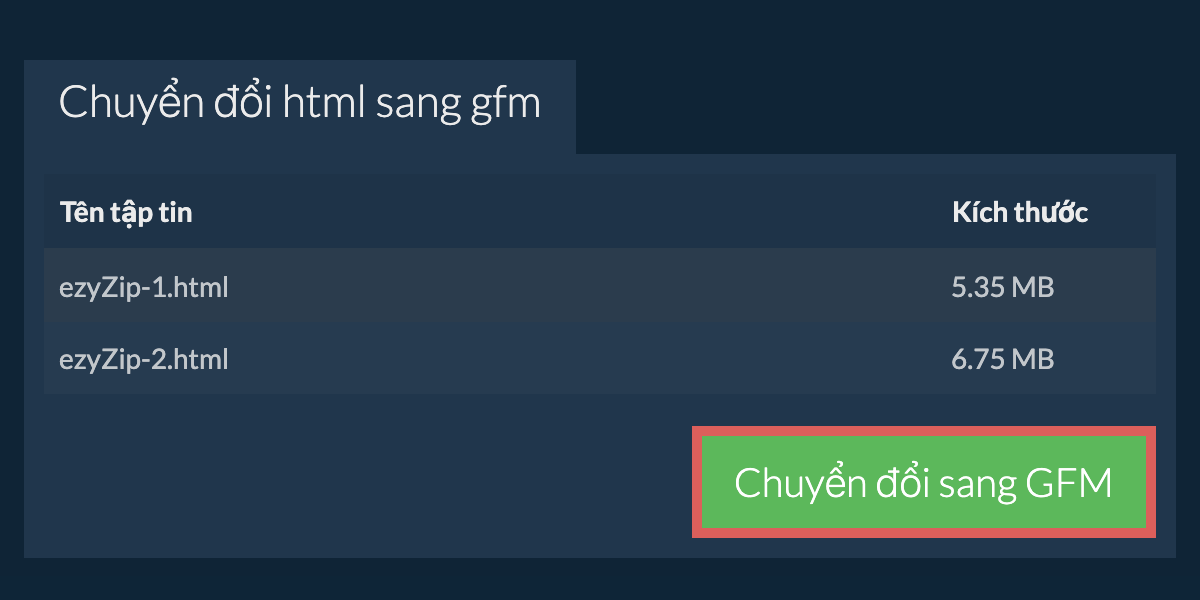 Chuyển đổi thành GFM