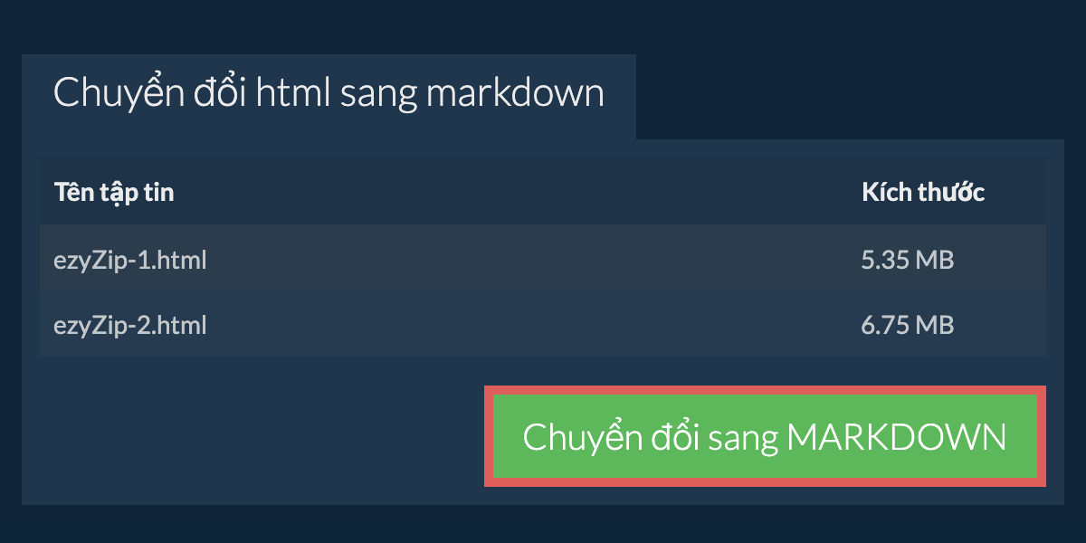 Chuyển đổi thành MARKDOWN