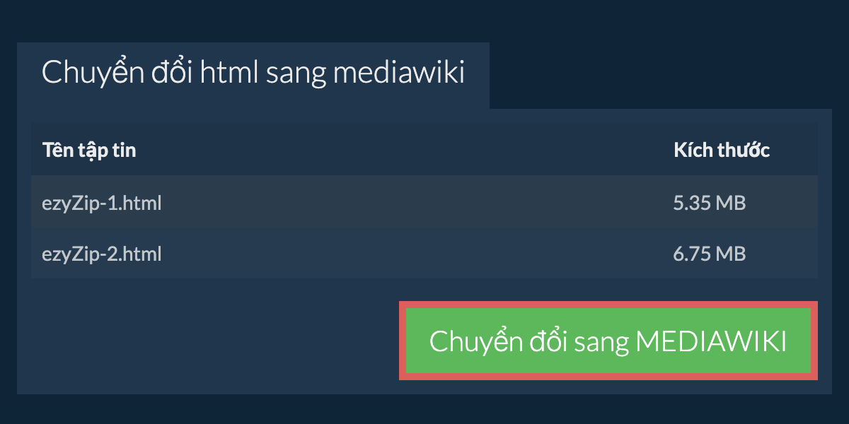 Chuyển đổi thành MEDIAWIKI