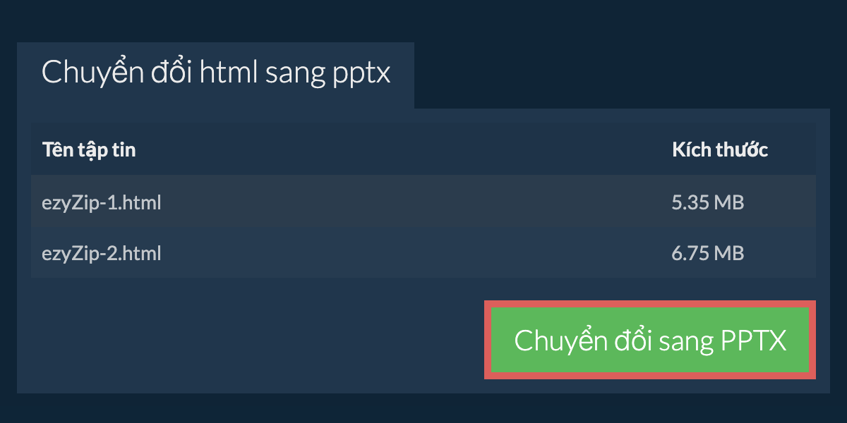 Chuyển đổi thành PPTX