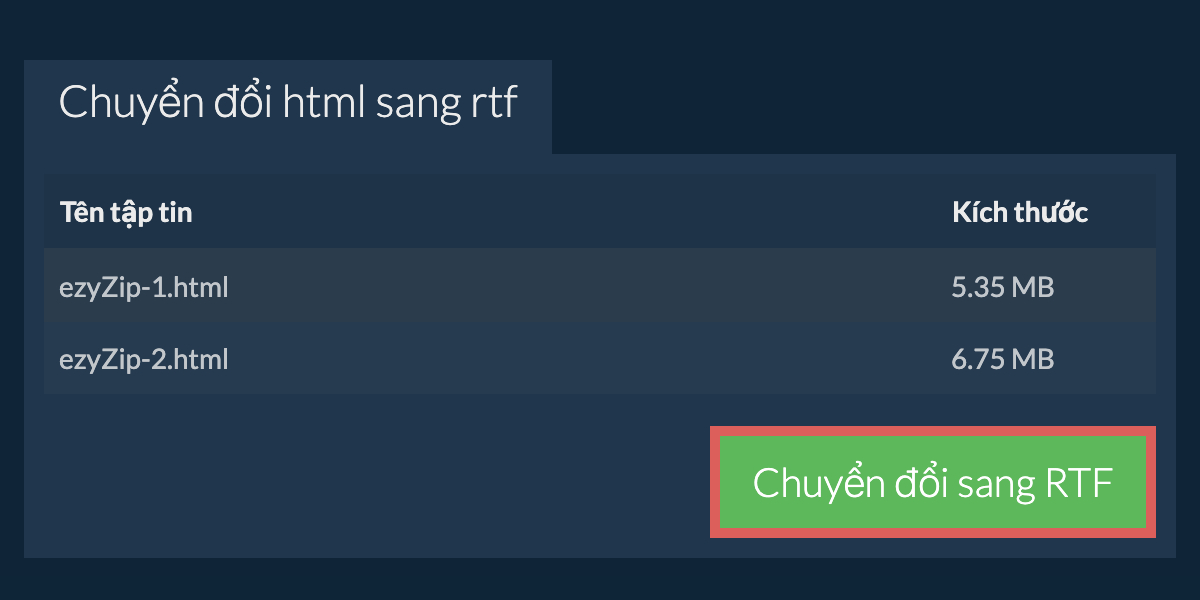Chuyển đổi thành RTF