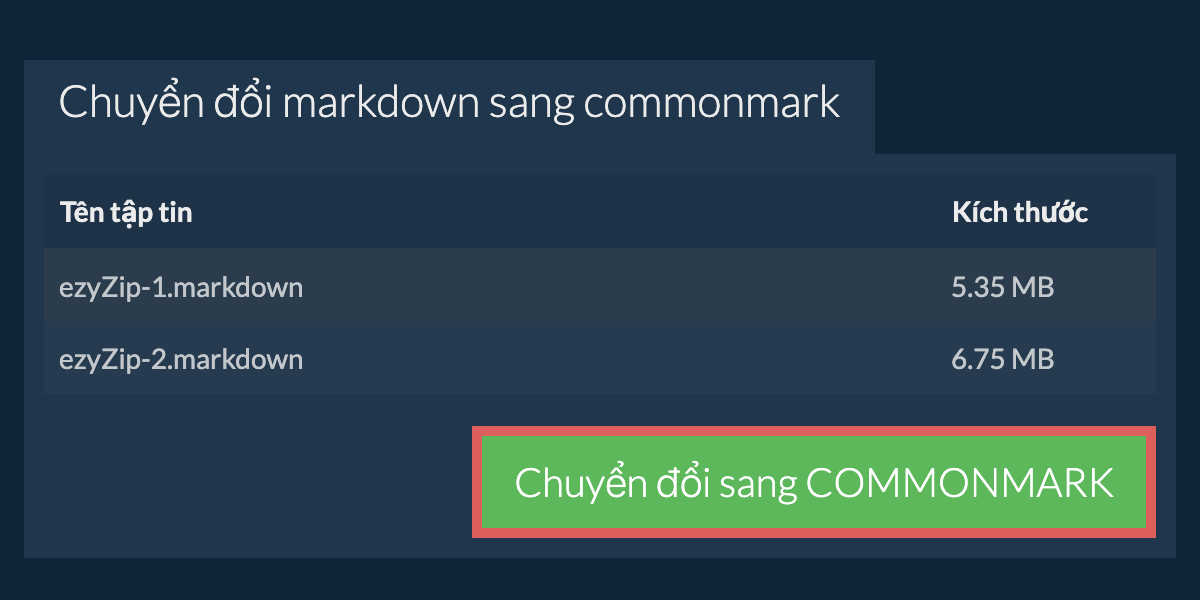 Chuyển đổi thành COMMONMARK