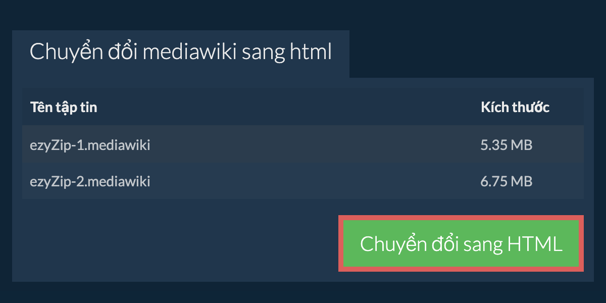 Chuyển đổi thành HTML