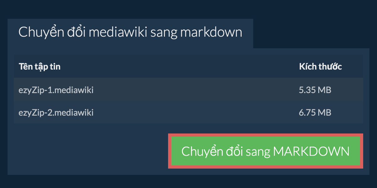 Chuyển đổi thành MARKDOWN