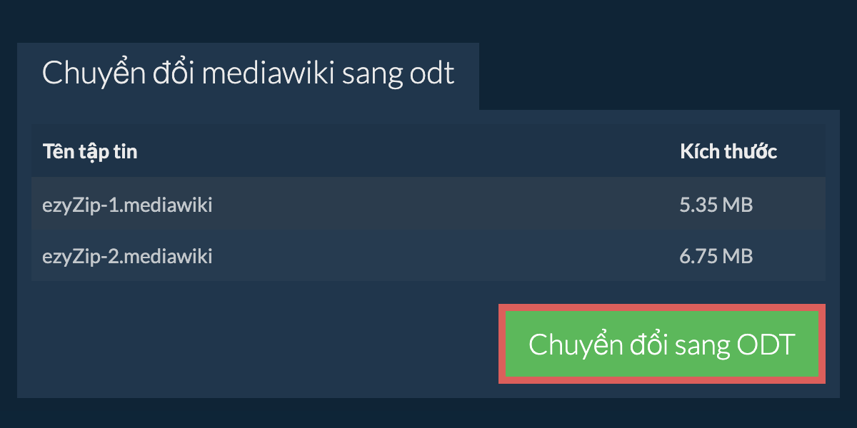 Chuyển đổi thành ODT