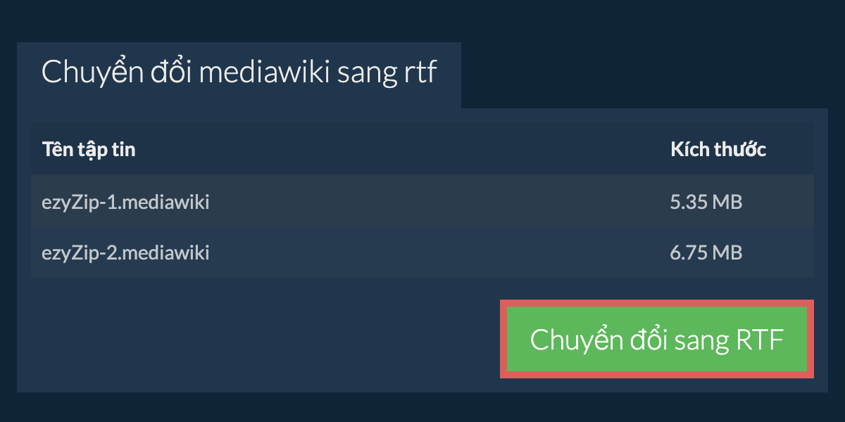 Chuyển đổi thành RTF