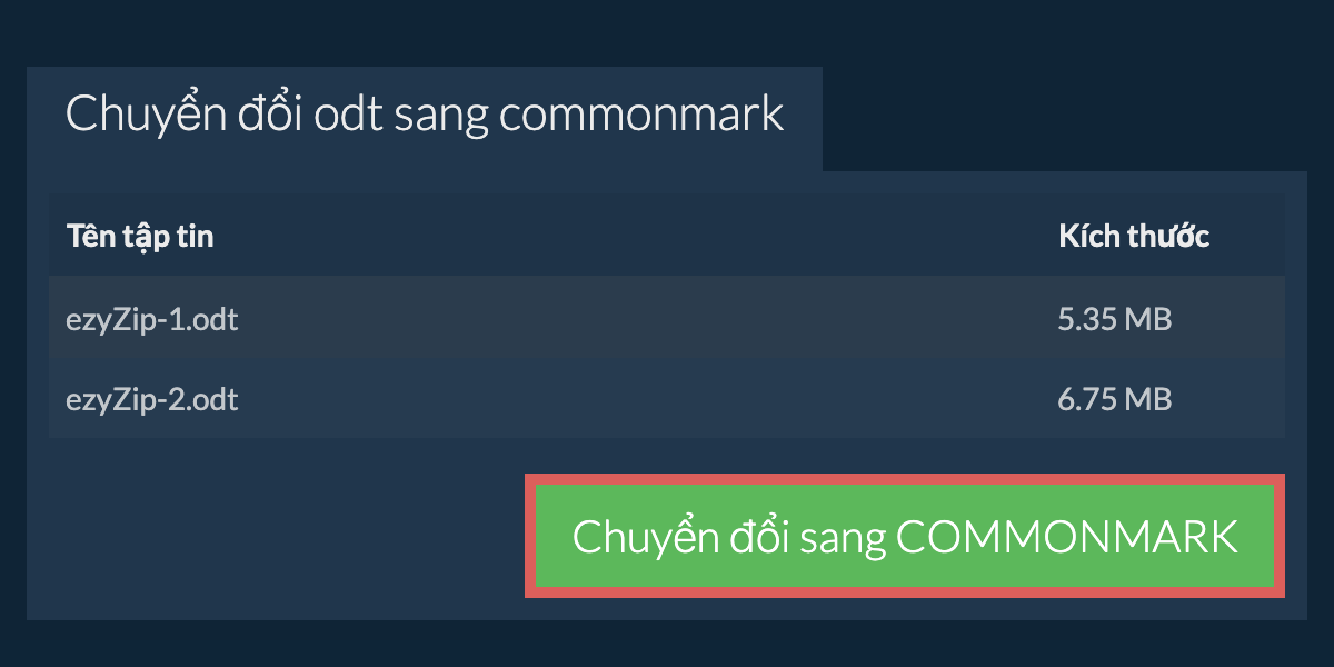 Chuyển đổi thành COMMONMARK