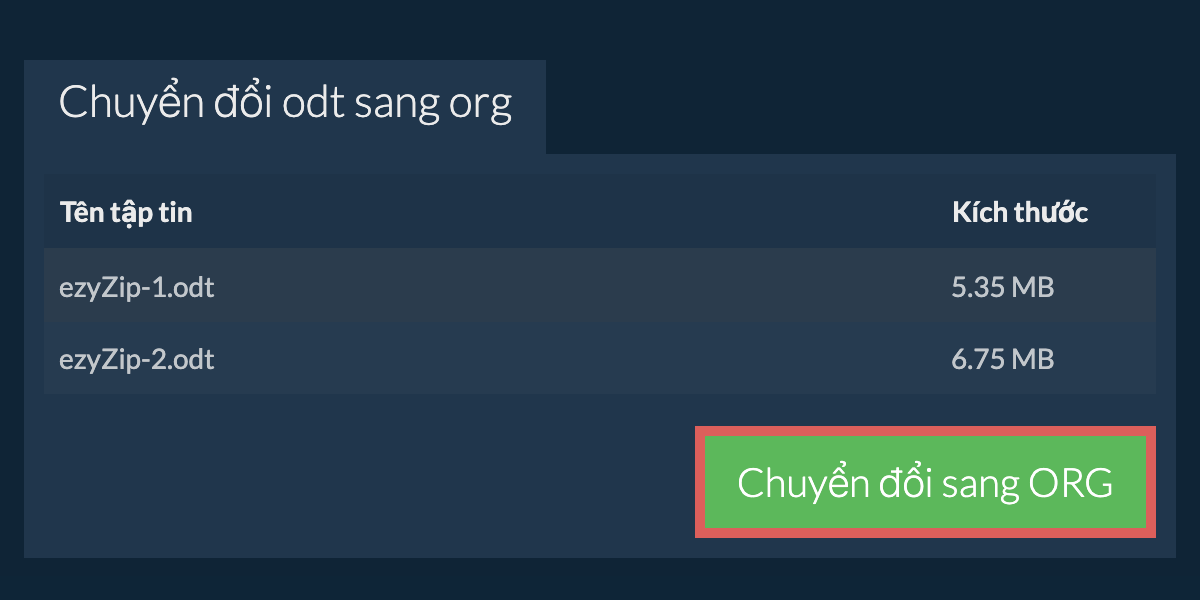 Chuyển đổi thành ORG