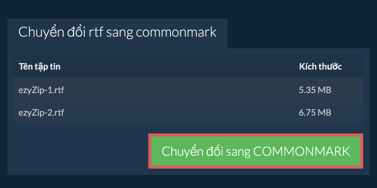Chuyển đổi thành COMMONMARK