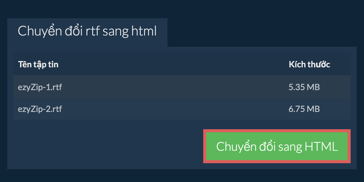 Chuyển đổi thành HTML