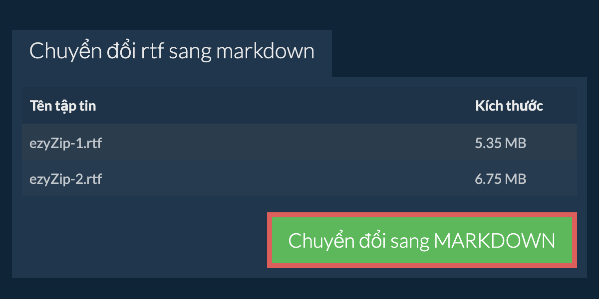 Chuyển đổi thành MARKDOWN