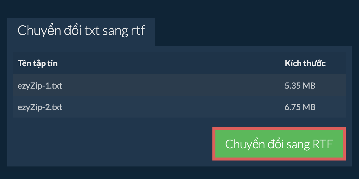 Chuyển đổi thành RTF