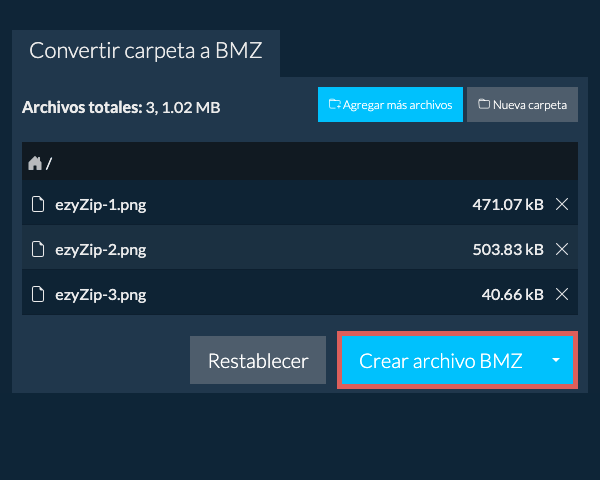 Iniciar conversión de carpeta