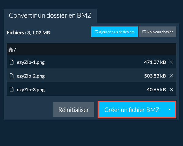 Démarrer la conversion du dossier