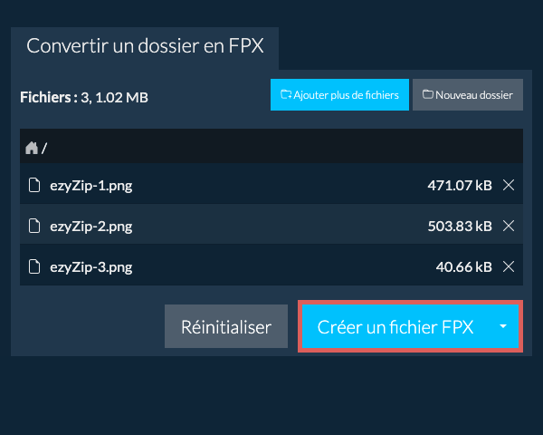 Démarrer la conversion du dossier