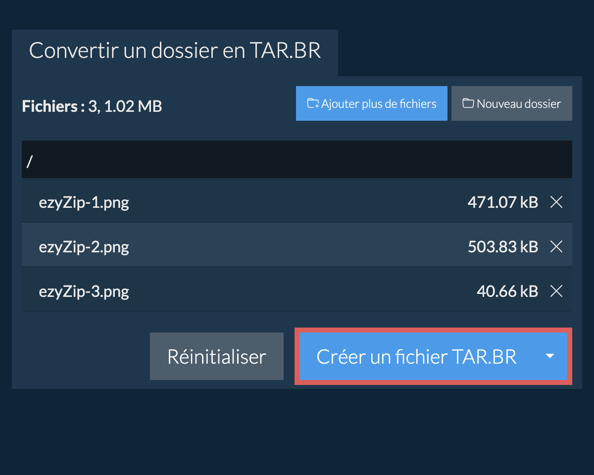 Démarrer la conversion du dossier