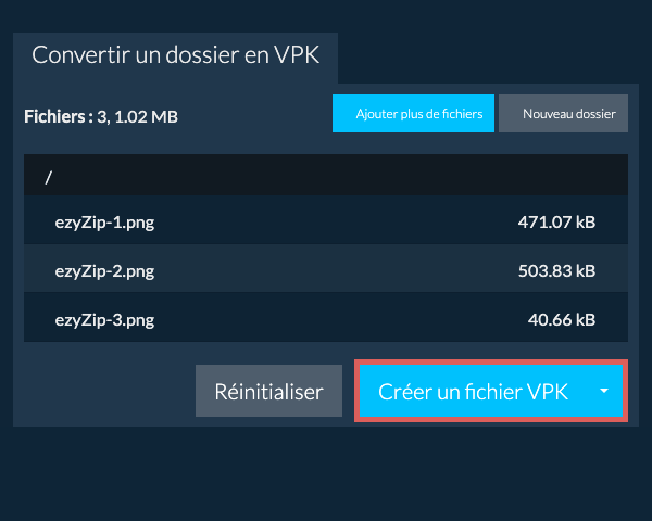 Démarrer la conversion du dossier