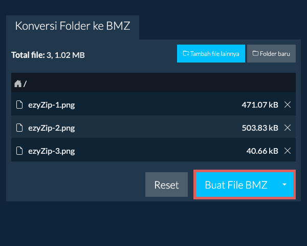 Mulai konversi folder
