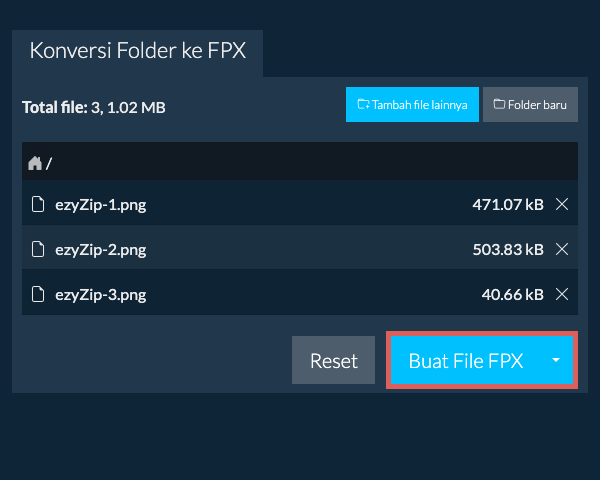 Mulai konversi folder