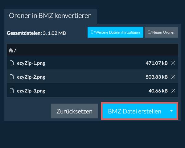 Ordnerkonvertierung starten