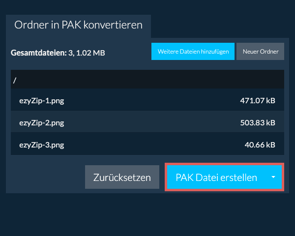 Ordnerkonvertierung starten Ordnerkonvertierung starten