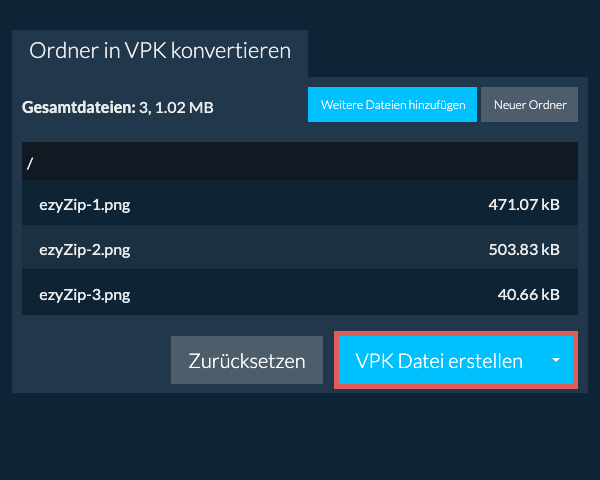 Ordnerkonvertierung starten