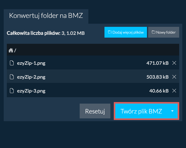 Rozpocznij konwersję folderu