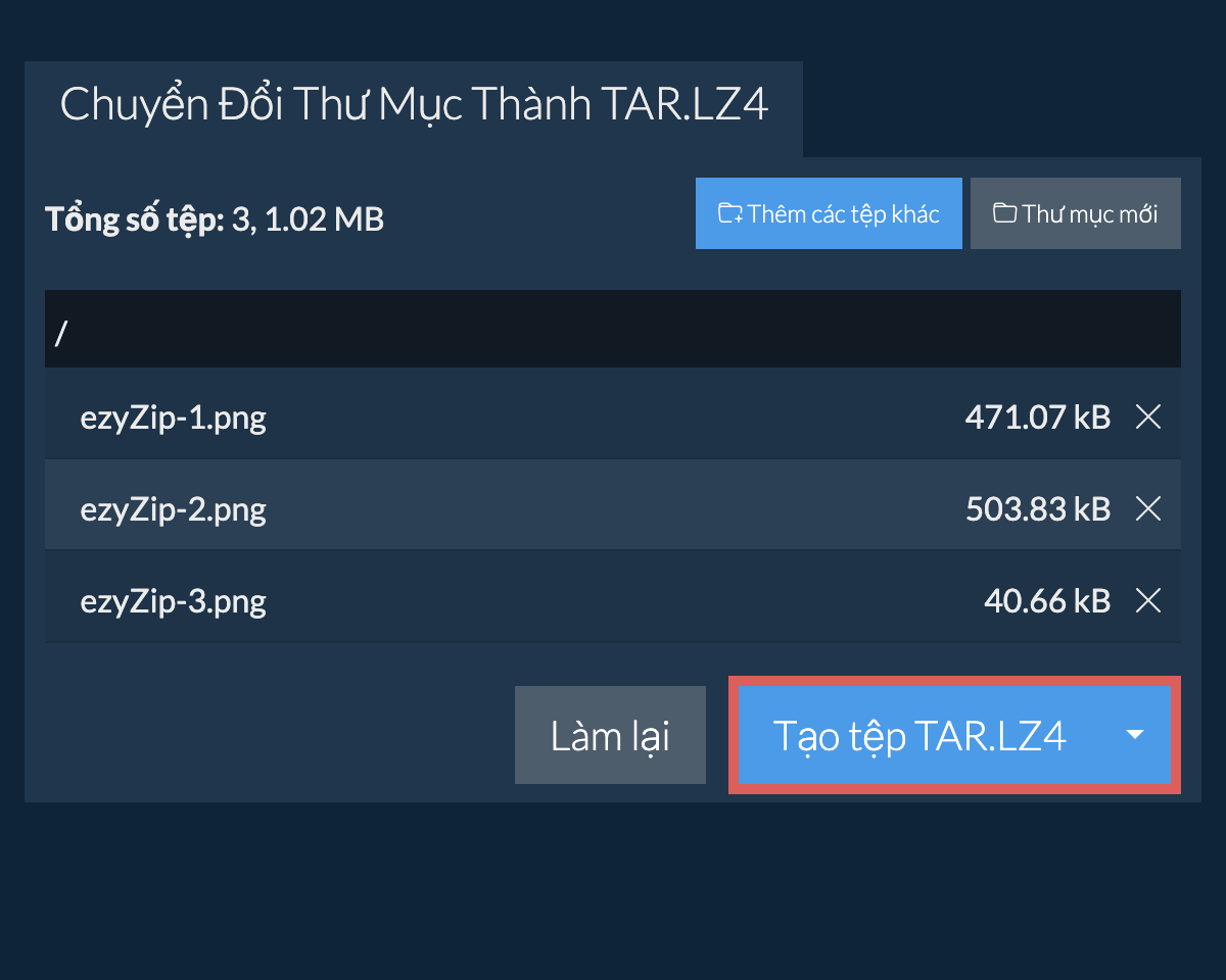 Bắt đầu chuyển đổi thư mục