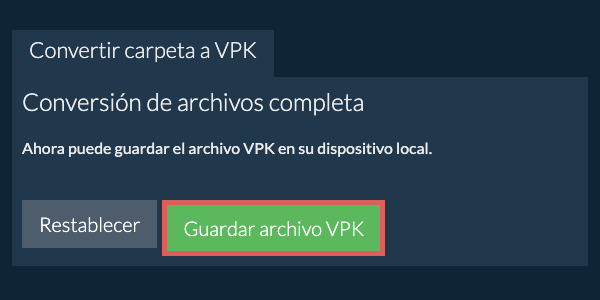 Guardar carpeta convertida Guardar carpeta convertida