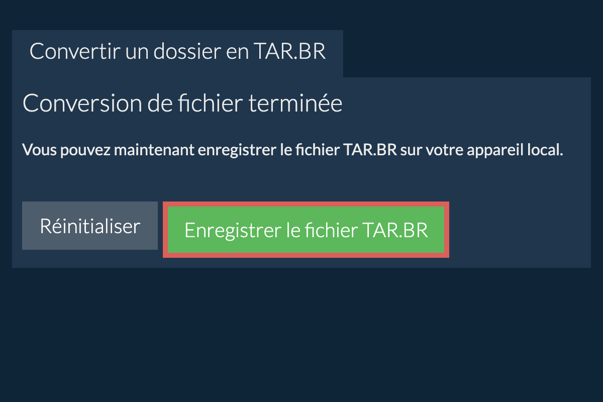 Enregistrer le dossier converti