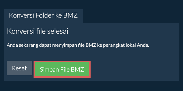 Simpan folder yang telah dikonversi
